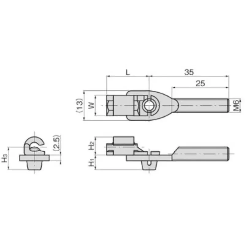 TAKIGEN Stainless Steel + Joint Bracket (for Φ6), C-1040-J-6