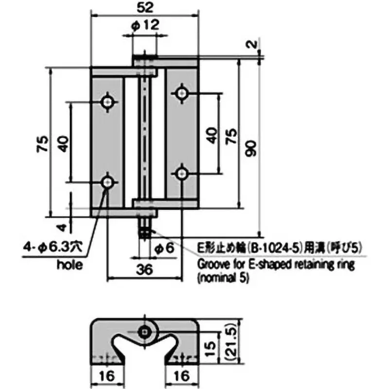 takigen-universal-hinge-hot-rolled-steel-plate-sphc-zinc-plating-chromate-treatment-finish-b-94