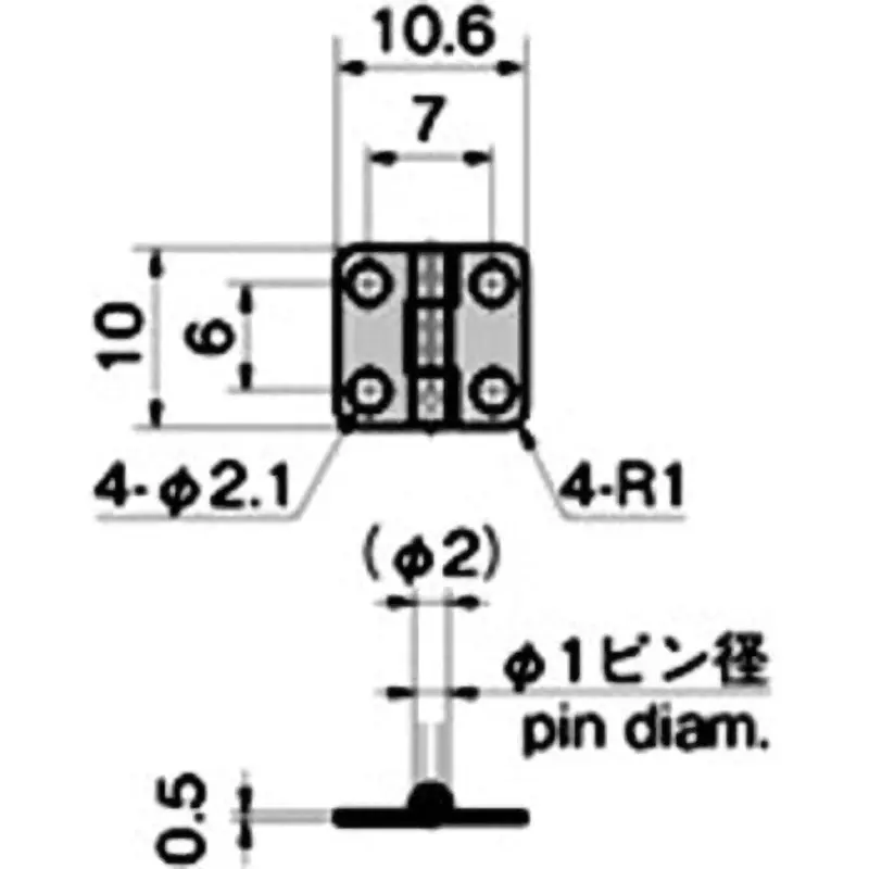 takigen-ultra-small-flat-hinge-l10-x-w106-x-t05-with-holes-stainless-steel-sus304-b-1137perforated