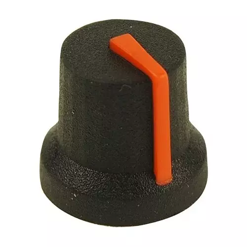 MULTICOMP PRO Knobs SOFT TOUCH KNOB, RUBBER, BLK/ORG, 16.2MM, MC170843CR