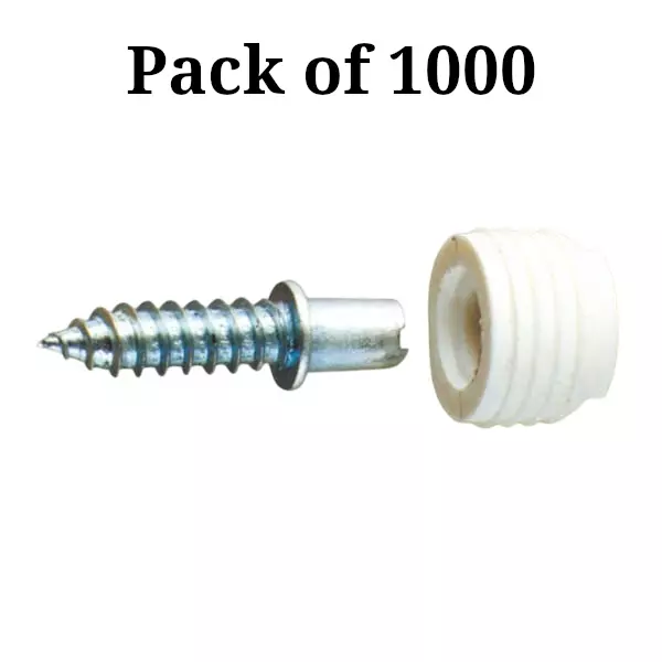 Ebco Dowel Fix Zinc White Finish, Hole Size Ø 12 x 9 mm for Joining Cabinets, Drawers, DF1 (Pack of 1000)