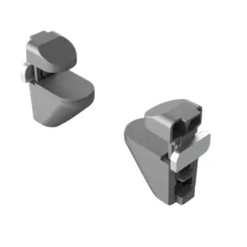 Ebco Adjustable Glass Shelf Support Silver Finish and 6x12 mm Size for Pole Shelving System, PPDS-AGS (Set of 2)