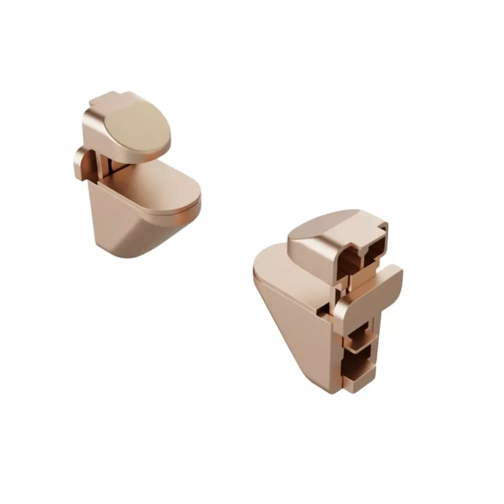 Ebco Adjustable Glass Shelf Support Special Finish and 6x12 mm Size for Pole Shelving System, PPDS-AGS (Set of 2)