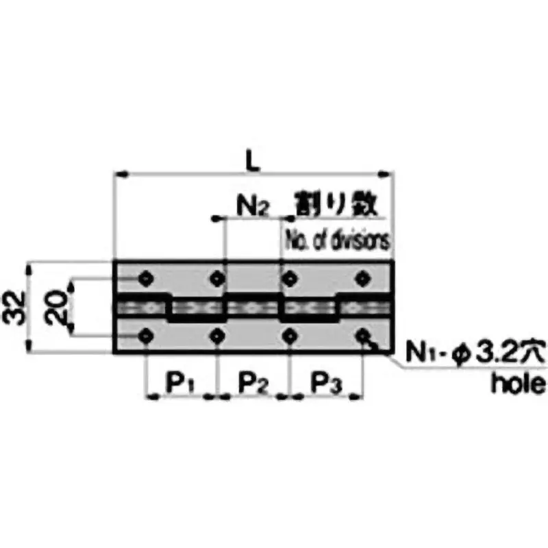takigen-standard-type-flat-hinge-without-hole-phosphate-finish-16-mm-wall-thickness-b-27-4