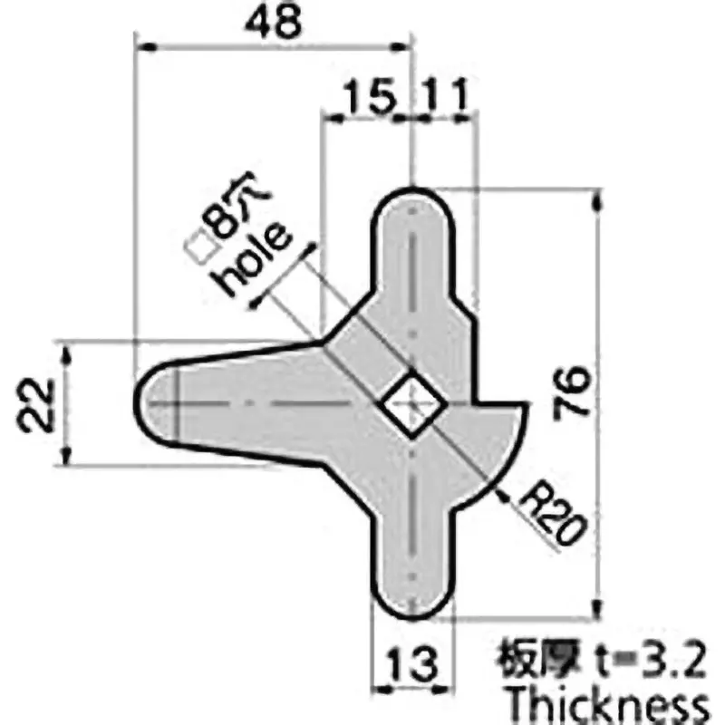 TAKIGEN Clasp (8 Holes) Steel Plate Cold Commercial (SPCC), AC-25-C