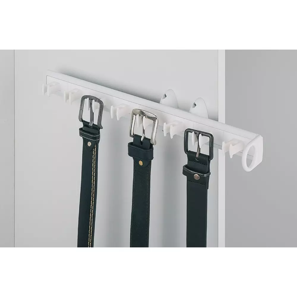 Hafele Sliding Belt Rack Aluminium Track With Plastic Base for 8 Belts, 807.27.050