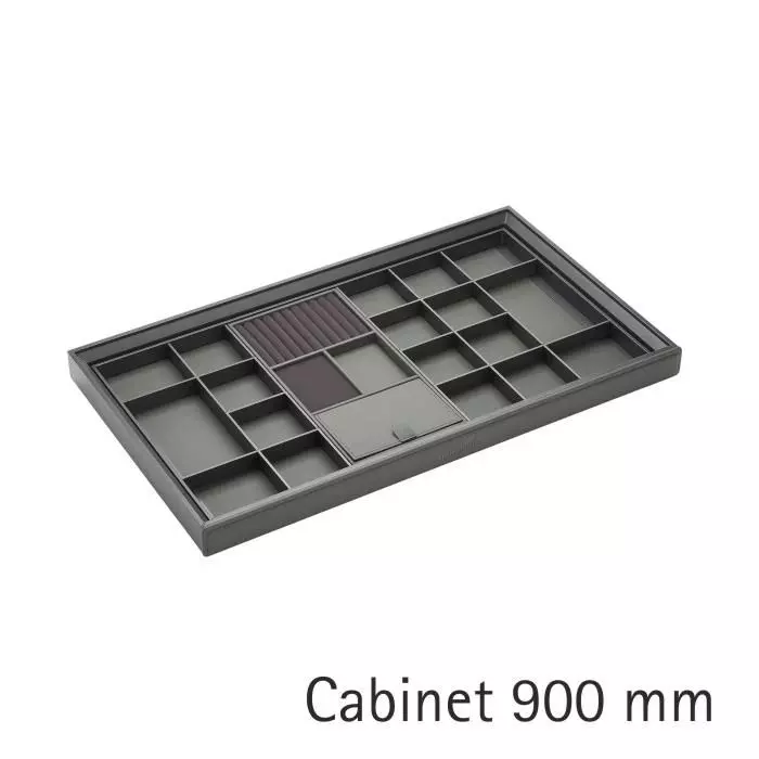 Hettich Leather Classification Box 900 mm Grey Finish Soft Closing, 9339712