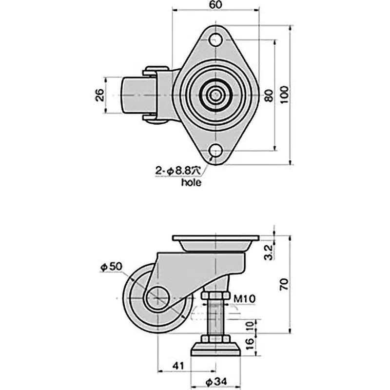 TAKIGEN Carry Mount Zinc Plating Chromate Treatment, K-91-50