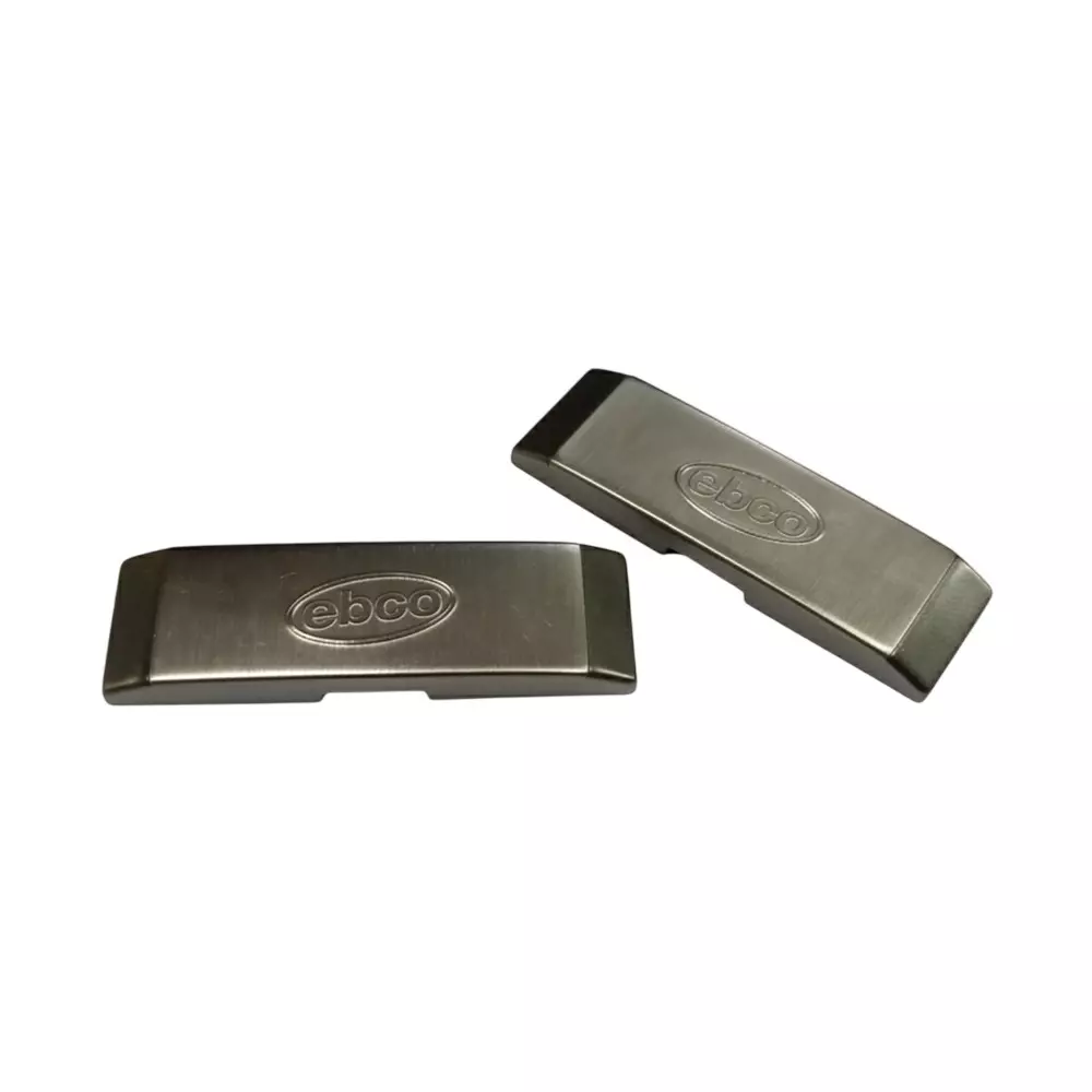 Ebco Logo Cap Nickel Plated Finish Metal Body for Slow Motion Hinge 'S' Click On, HSMSA-LC1 (Set of 2)