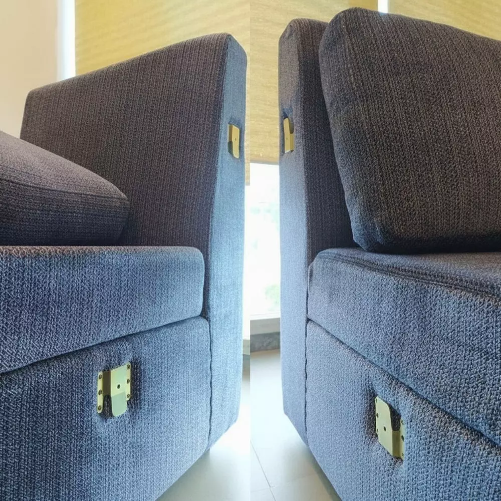 Ebco Sofa Connector Zinc Yellow Finish, Size 76 x 64 x 2 mm, SOC1 (Set of 2)