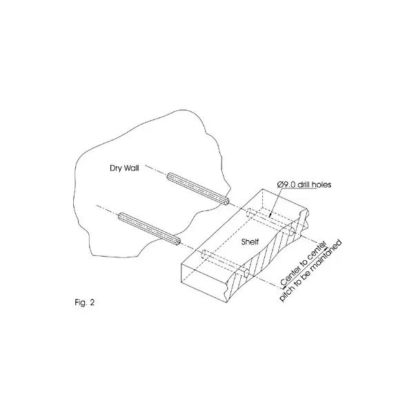 Ebco Wall Shelf Rod Zinc Yellow Finish, Size 150 mm, WSR-150