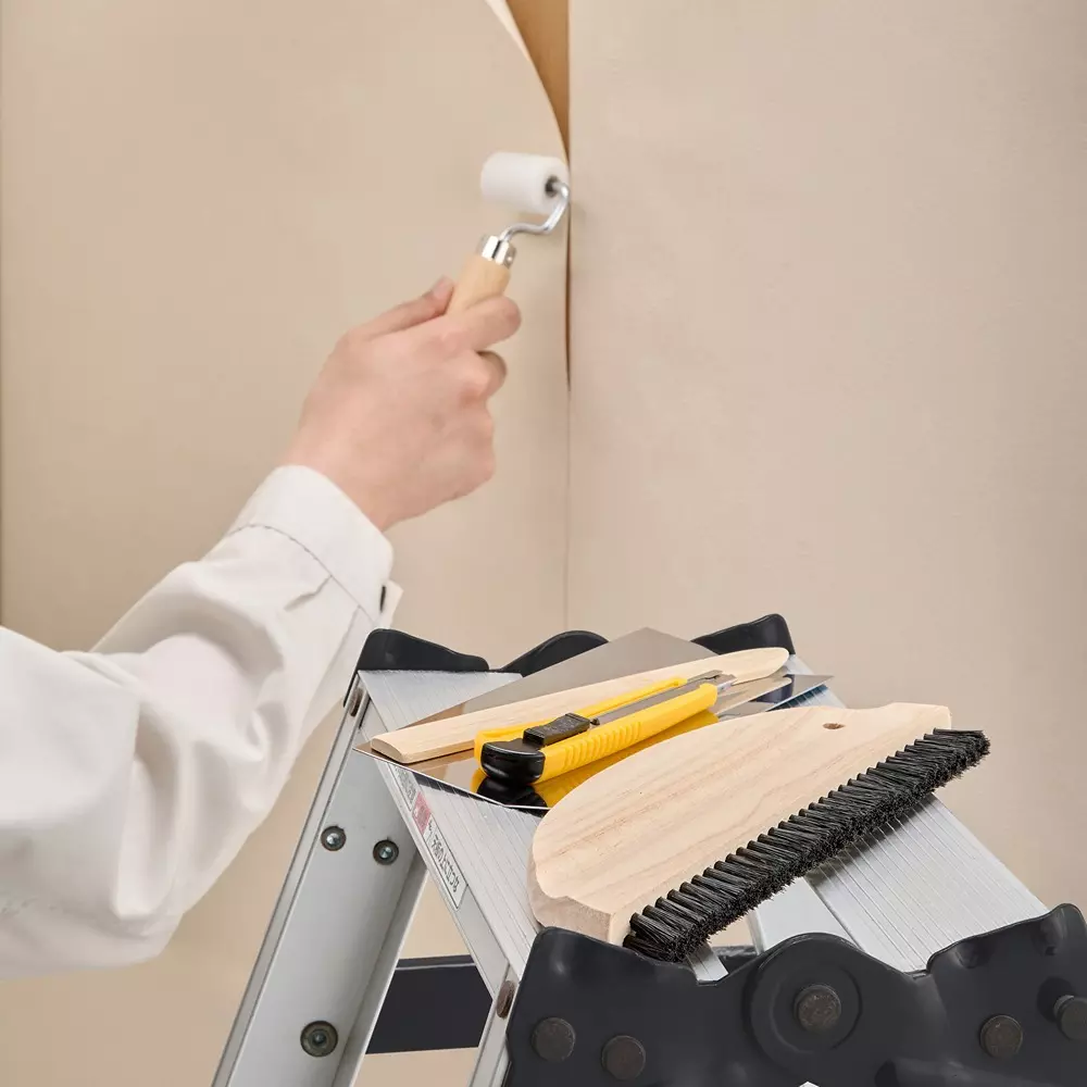 monotaro-wallpaper-paste-tool-kit-5-pcs-with-dimension-mm-stainless-steel-cut-ruler-80-x-180-cross-presser-roller-175-x-50-ro-12280566-1-kit