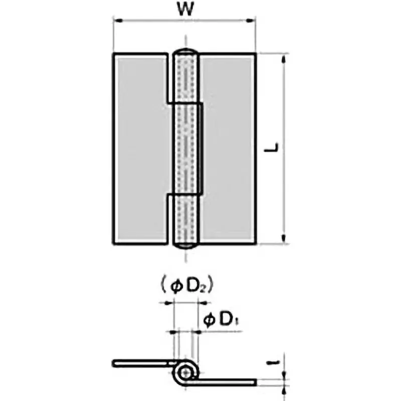 TAKIGEN Parallel Hinge (Full Length L = 60) Steel Plate Cold Commercial (SPCC), B-42-2