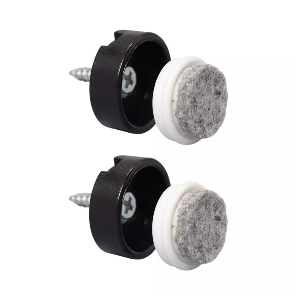 Ebco Furn Felt Press Fit With Screw, Cover and Bush Black Finish, Size 20 mm, FF20PF (Set of 2)