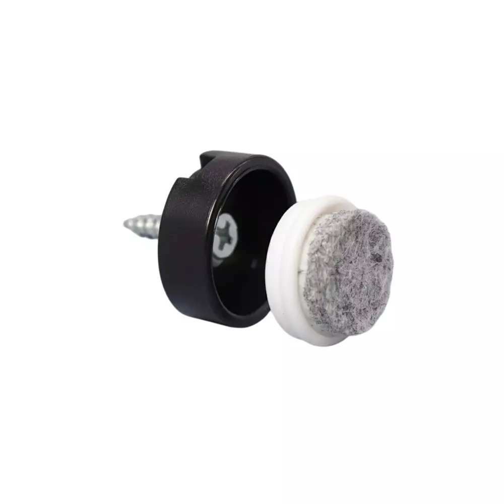 Ebco Furn Felt Press Fit With Screw, Cover and Bush Black Finish, Size 20 mm, FF20PF (Set of 2)