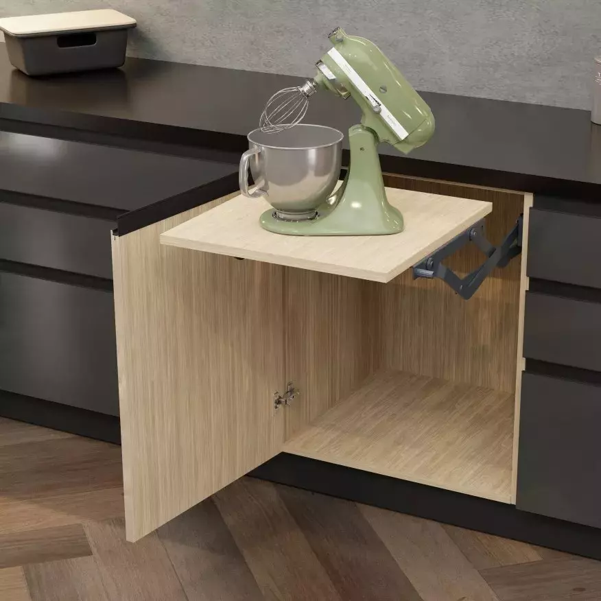 Ebco Mixer Liftup Stand Black Finish, 550 mm Minimum Depth, MLUS1-AT (Set of 2)