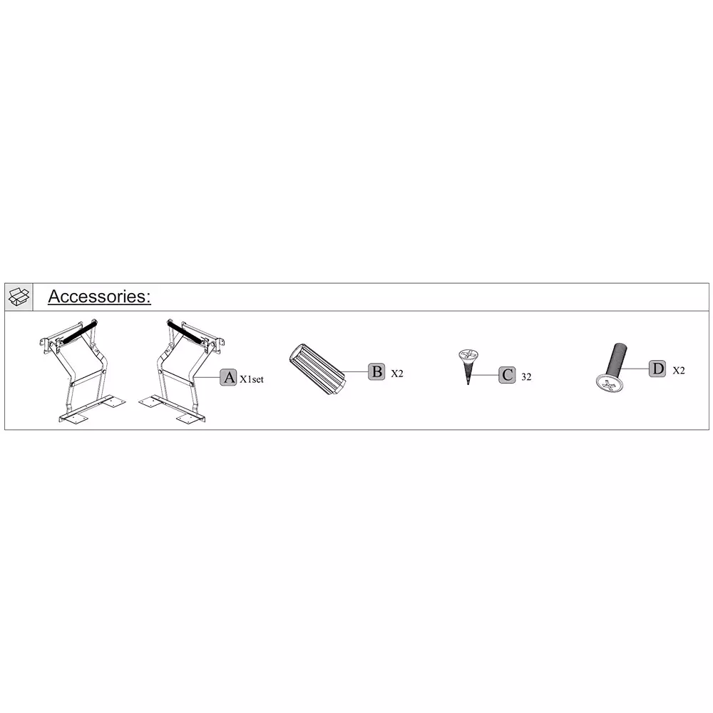 Ebco Mixer Liftup Stand Black Finish, 550 mm Minimum Depth, MLUS1-AT (Set of 2)