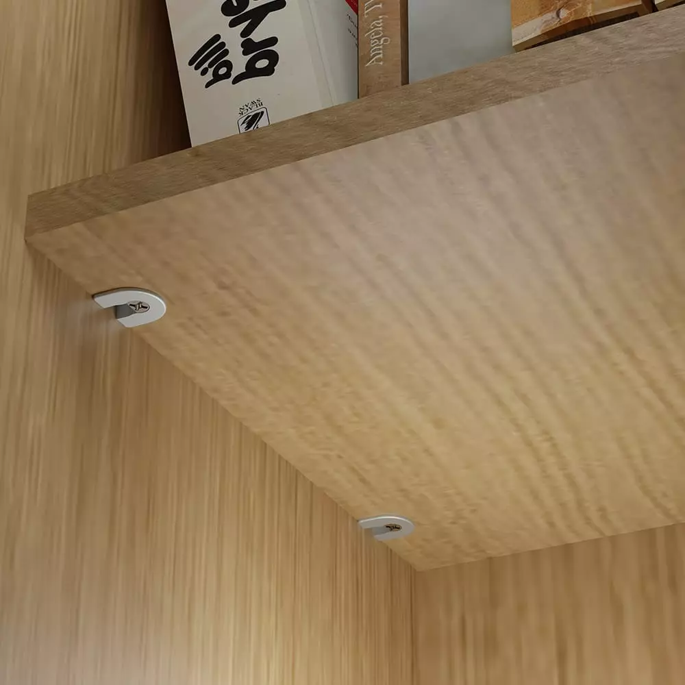 Ebco Shelf Cam Frost White Finish, Size 20 mm for Connecting Shelves And Sides Of Cabinets, SFC2 (Set of 2)