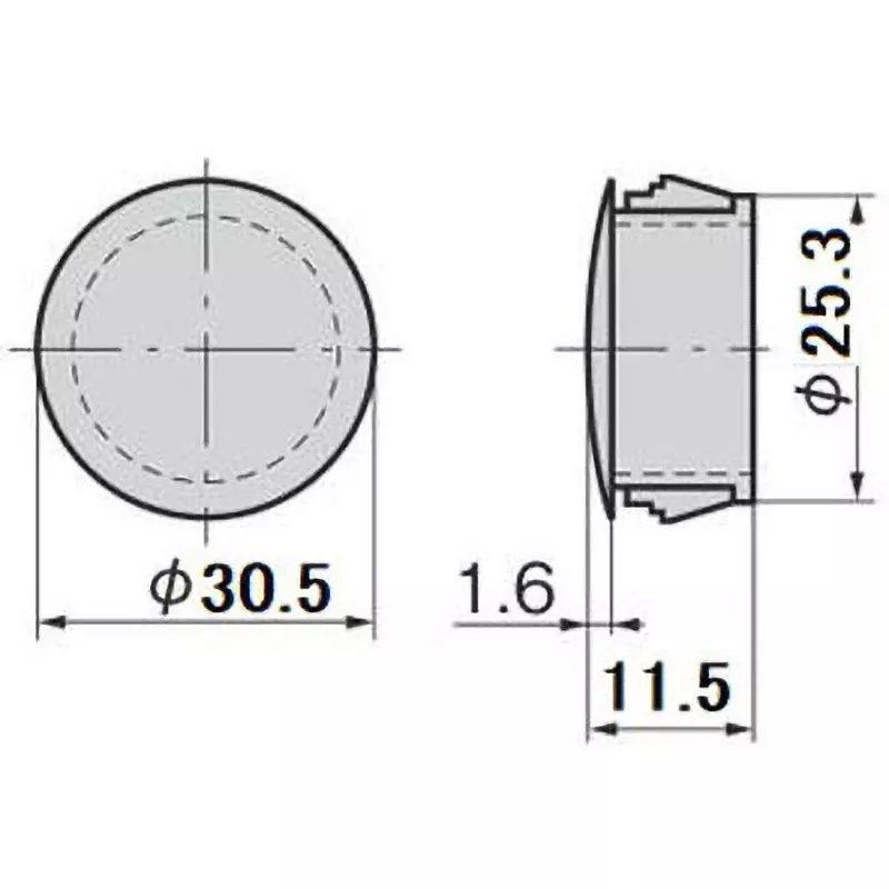 takigen-hole-plug-polyamide-6-pa6-ul94-v-2-white-cp-30n-hp-12-white