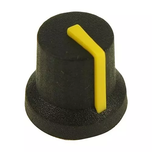 MULTICOMP PRO Knobs SOFT TOUCH KNOB, RUBBER, BLK/YEL, 16.2MM, MC170845CR