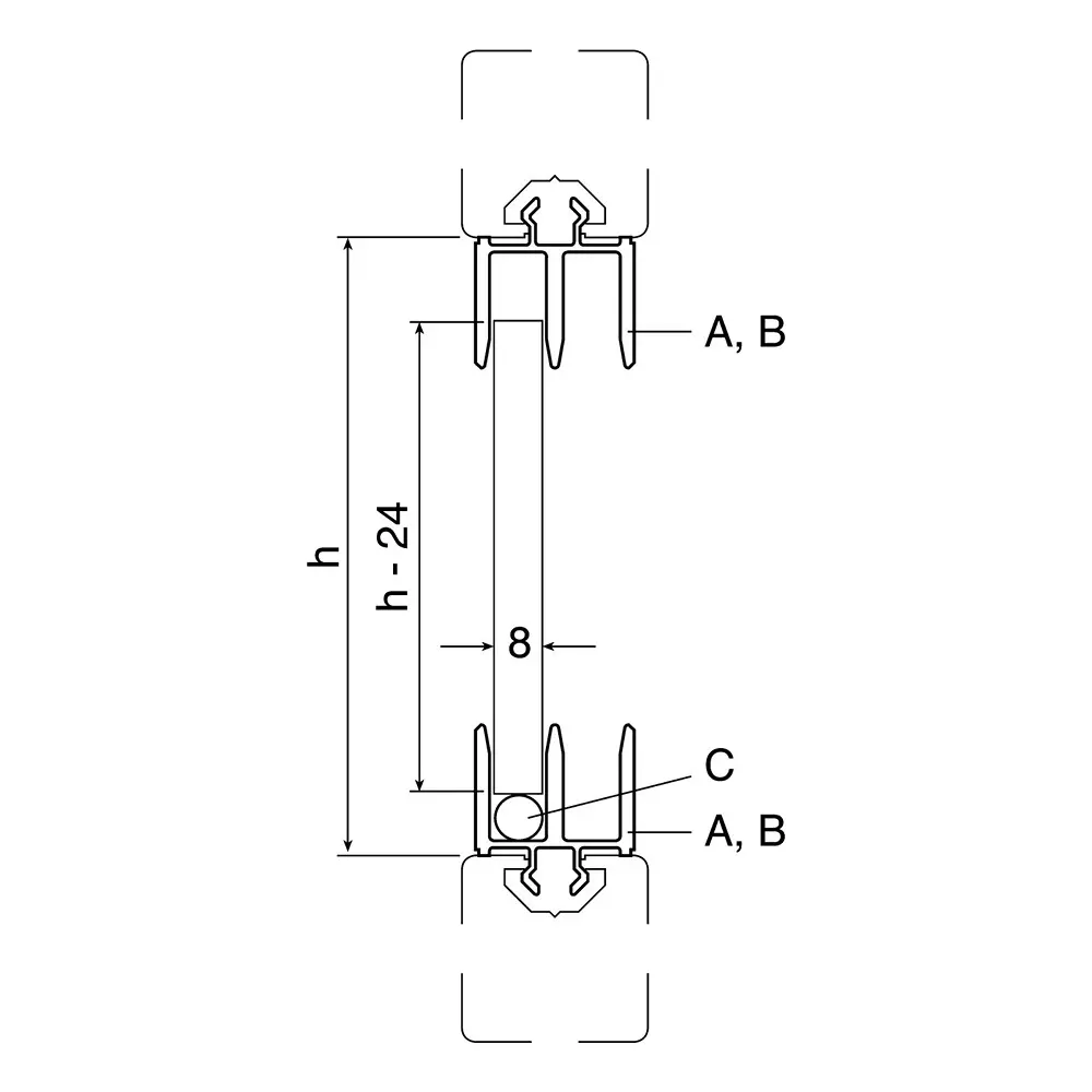 Bosch Rexroth Black Door Profile, 2m x 8 mm Diameter, 3842516694
