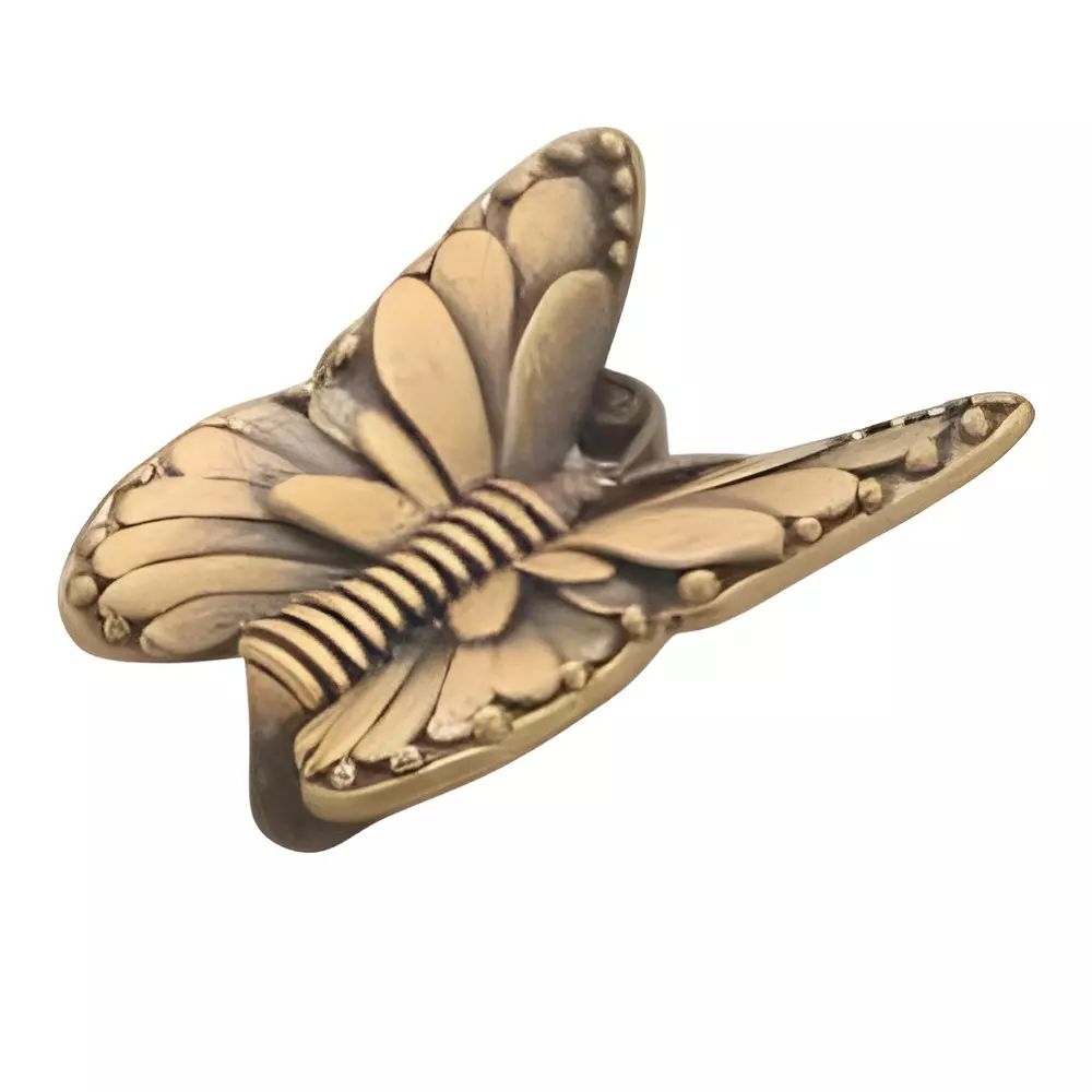 Altitude Drawer Knob Butterfly Series Brass Body Brass Antique Finish for Home & Office Furniture