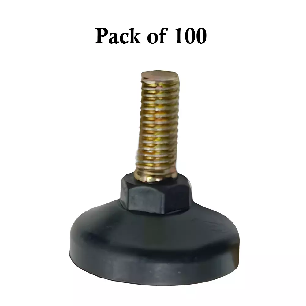Ebco Plinth Screw - BB Plated / Nylon Finish, Size M6x24 mm for Levelling Legs of Furniture, PSB624 (Pack of 100)