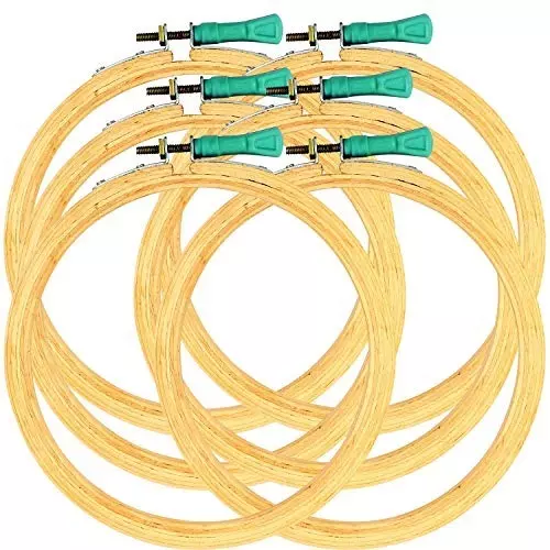 ELEGANT CASA Wooden Embroidery Hoop Set 300 mm (12 inch) Round Embroidery Hoop Frame (Pack of 6)