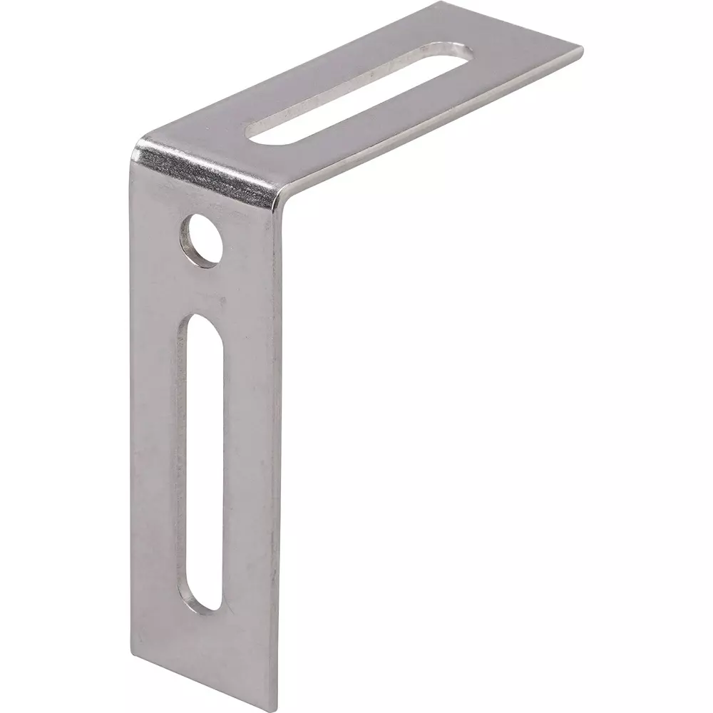 MonotaRO L-Shaped Bracket Made of Stainless Steel mass About 37 g wall thickness 2.0 mm Hole Diameter Φ6.5, (slot diameter) 7x40 , 43709358