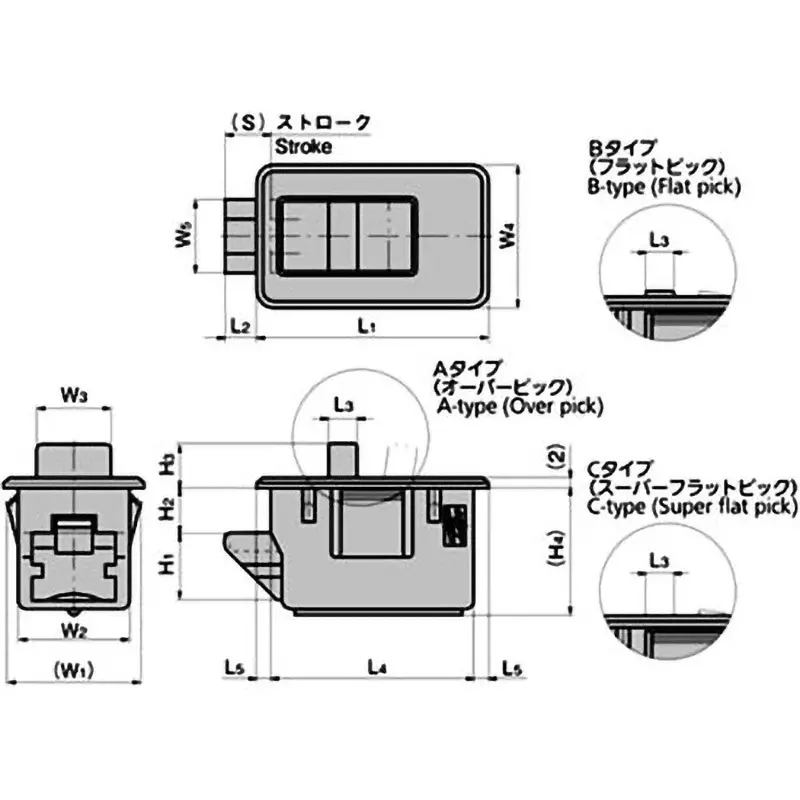 takigen-one-touch-panel-fastener-flat-pick-polyacetal-pom-cp-420-b-3-black