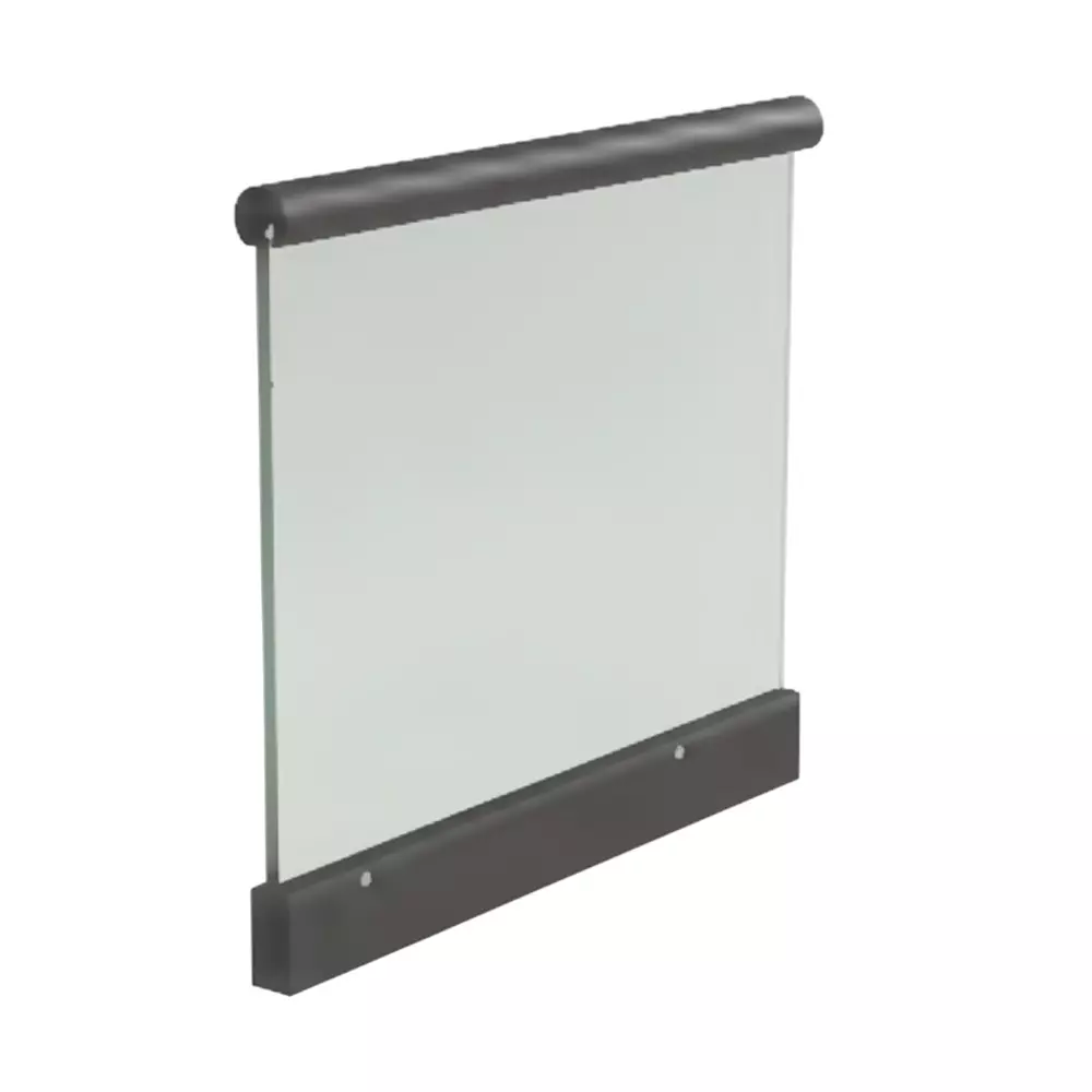 AIDO XL-C Top Rail Profile Round with Gasket Black Anodized 15.52 & 17.52 mm Glass Thickness, XL-C 9352
