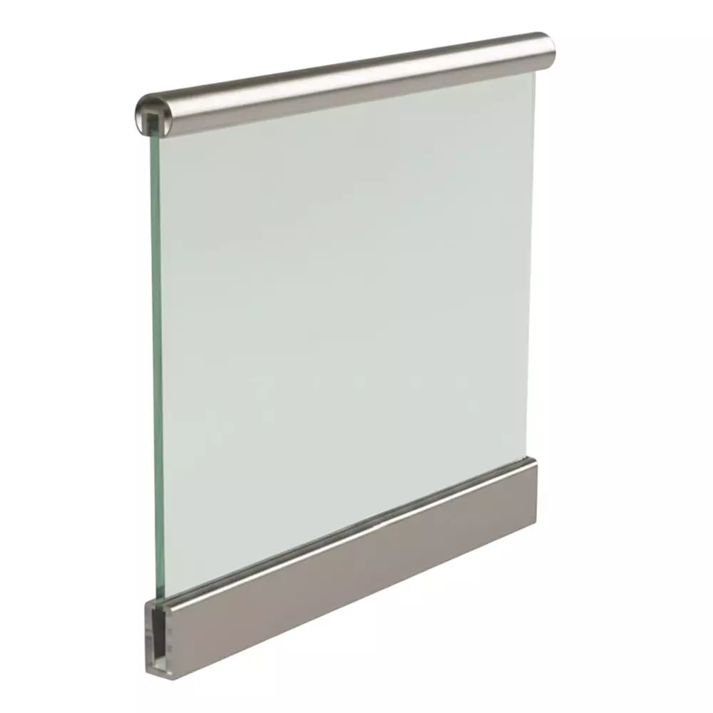 AIDO XL-C Top Rail Profile Round with Gasket Silver Anodized 13.52 mm Glass Thickness, XL-C 9301