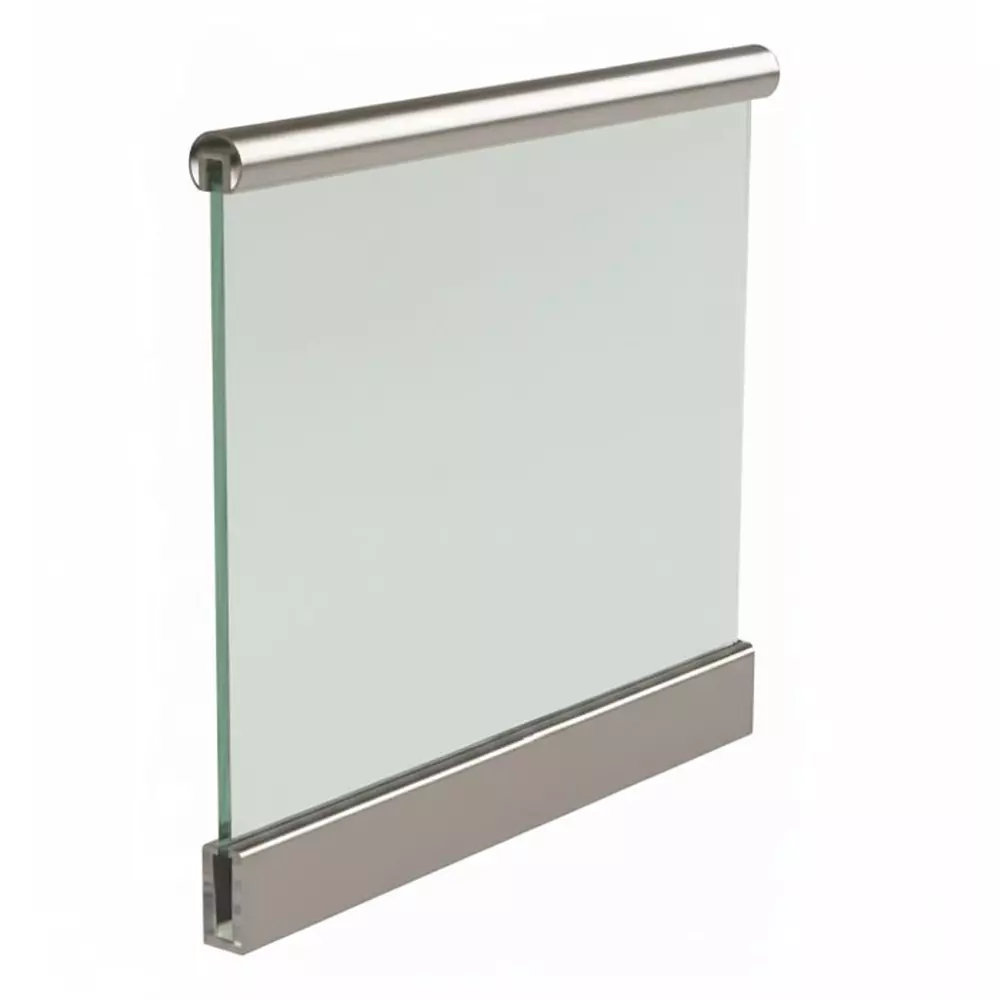 AIDO XL-C Bottom Rail Profile with Accessories Silver Anodized 13.52 mm Glass Thickness, XL-C 9305