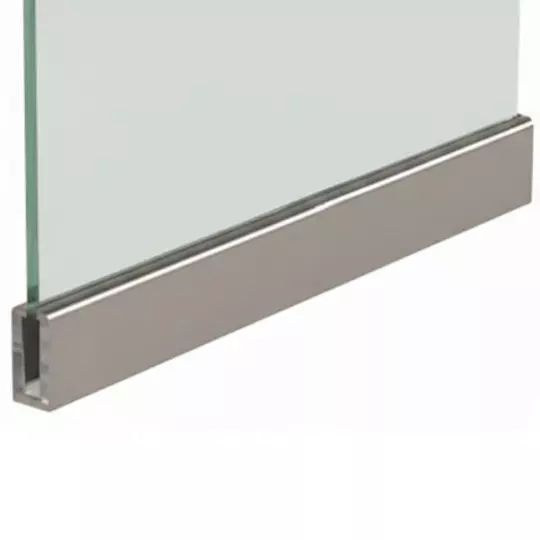 AIDO XL-C Bottom Rail Profile with Accessories Silver Anodized 17.52 mm Glass Thickness, XL-C 9307