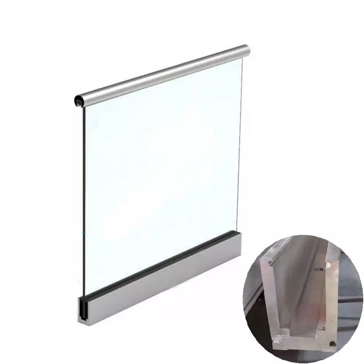 AIDO XL-C Top Rail Profile Round with Gasket Silver Anodized 15.52 & 17.52 mm Glass Thickness, XL-C 9302