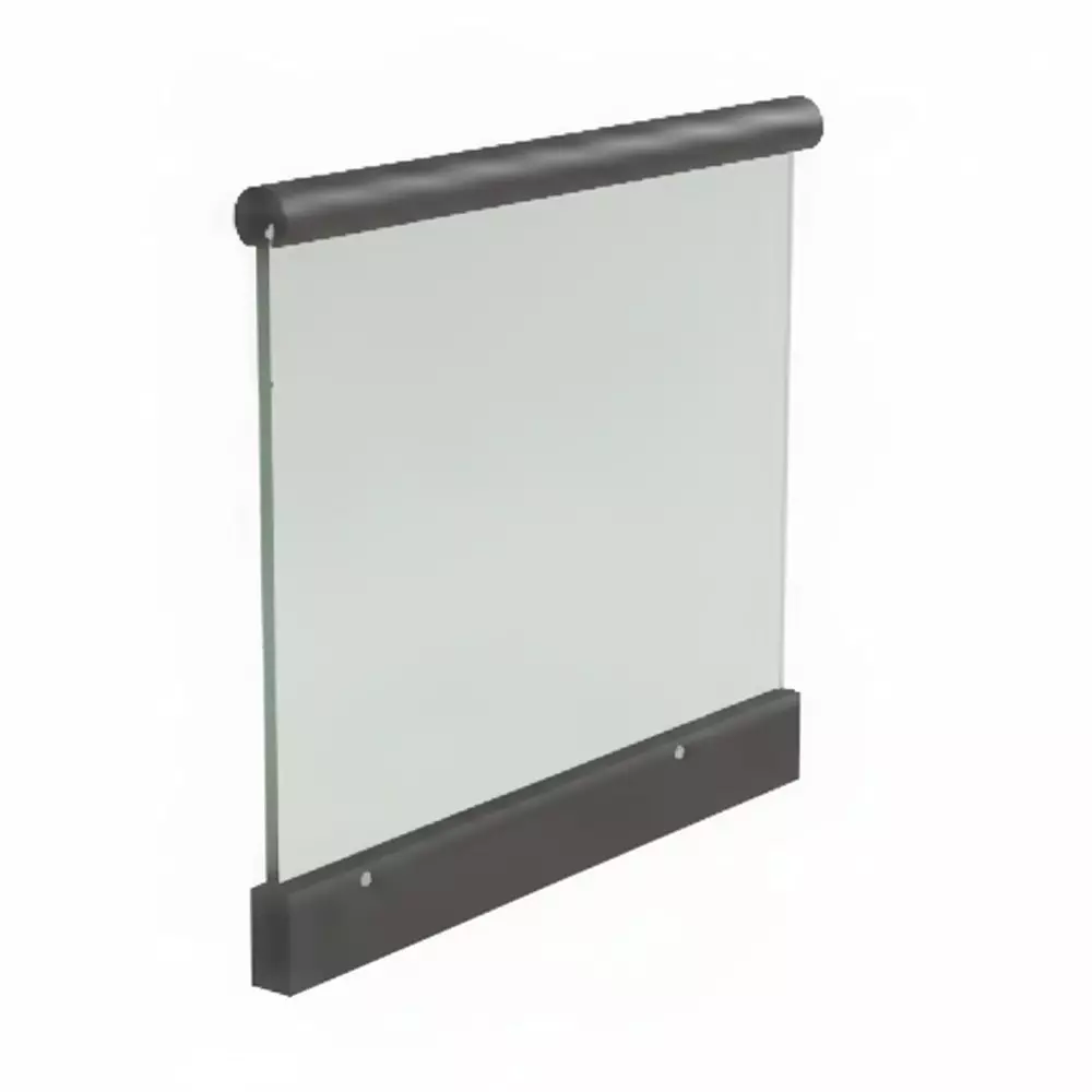 AIDO XL-C Bottom Rail Profile with Accessories Black Anodized 15.52 mm Glass Thickness, XL-C 9356