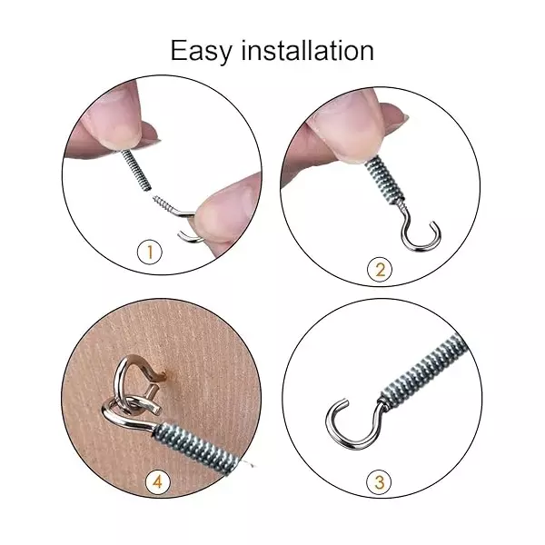 B K JAGAN & CO 2 m Curtain Wire Spring Steel Cord Cable Kit with Hooks and Eyes Model No 125WIRE5