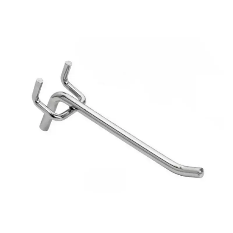 DORIO Perforated Hook 200 mm Length, 6 mm Thickness Mild Steel Chrome-Plated Finish, DC-82