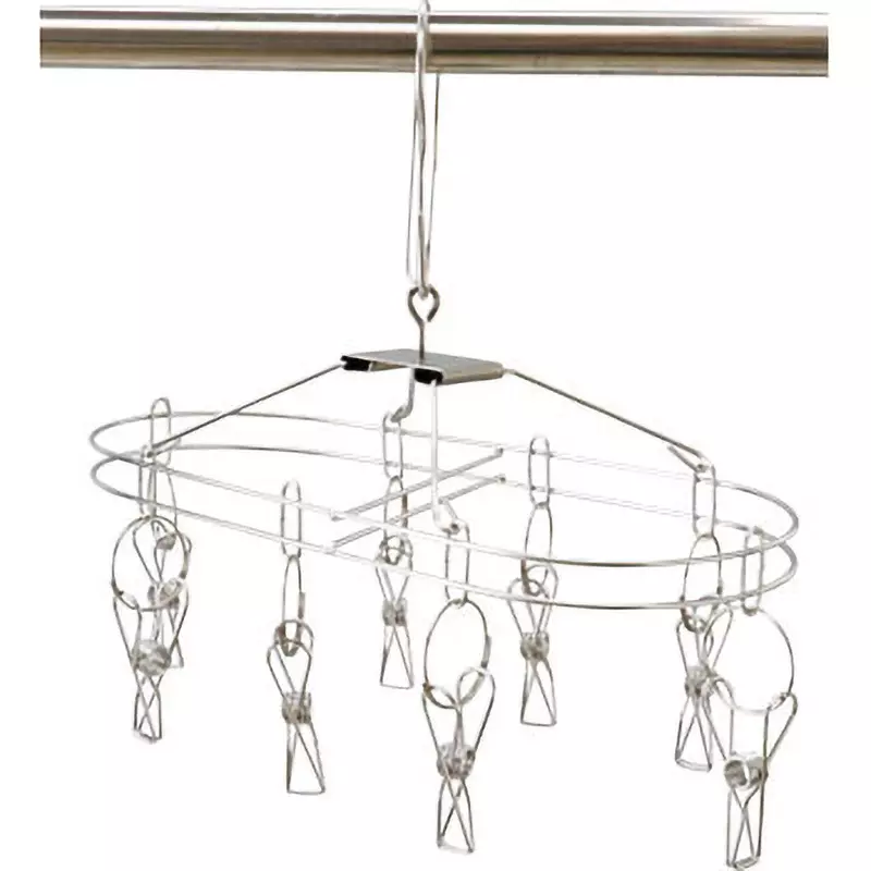MonotaRO Stainless Steel Mini Laundry Hanger With 8 Clips, M8-SHE37