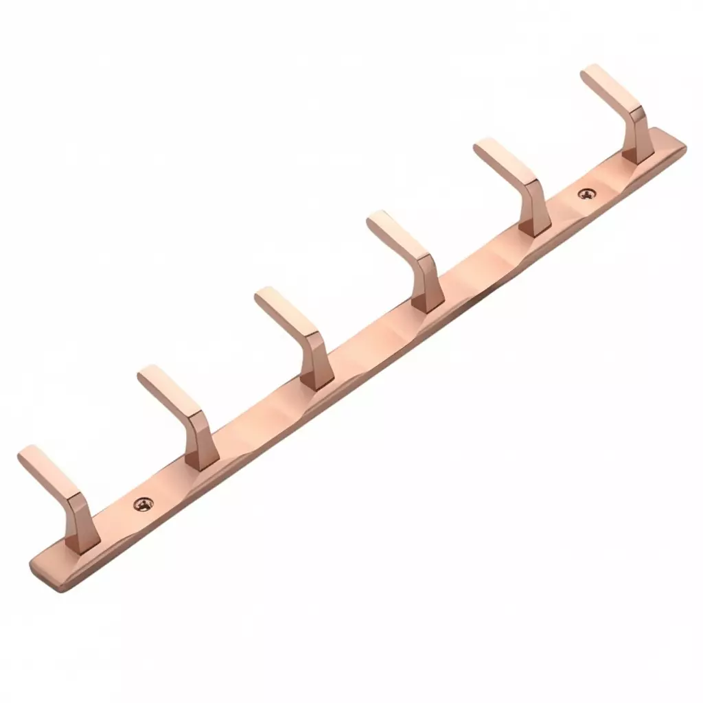 Altitude Cloth Hook 6 Pin Classy Series Metal Body PVD RG/Matt Finish for Bathroom, Kitchen, Bed Room & More