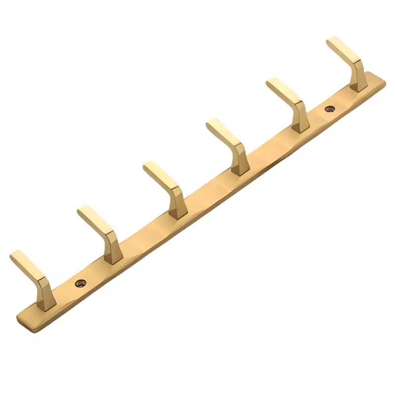 Altitude Cloth Hook 6 Pin Classy Series Metal Body PVD Gold/Matt Finish for Bathroom, Kitchen, Bed Room & More