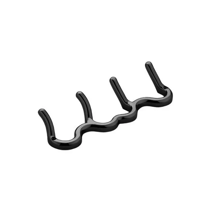 Altitude Cloth Hook 4 Pin Metal Body Black Finish for Sliding Doors, Wardrobes, Cabinets, 1435