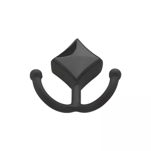 Altitude Cloth Hook Standard Size Metal Body China Black/Black Finish for Sliding Doors, Wardrobes, Cabinets, 901