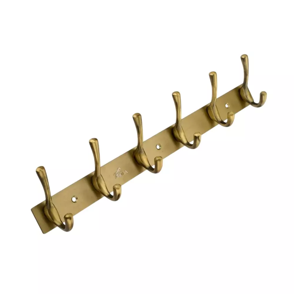 DM Locks Aluminium 6 Points Wall Hook Aesthetic Look Antique Finish, SH 6002