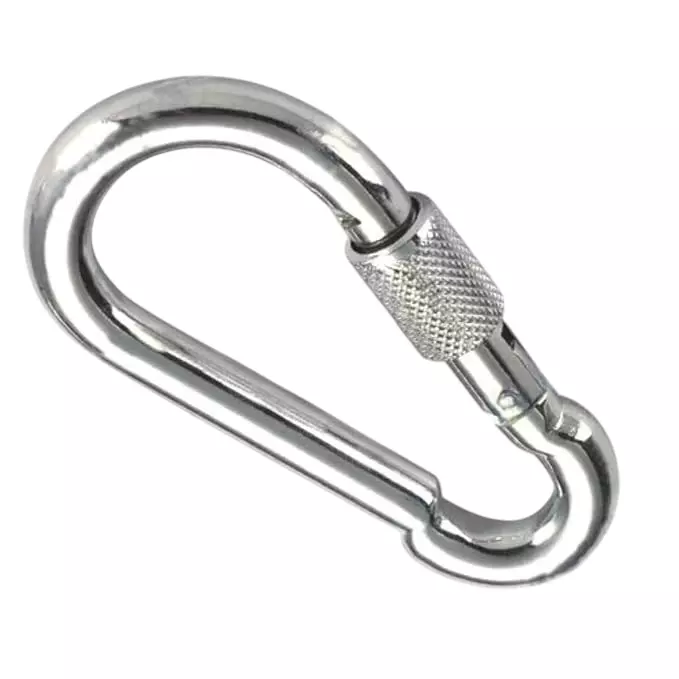 Zossta Spring Snap Hook with Locking Nut 8 mm Size Alloy Steel Silver for Industrial Use