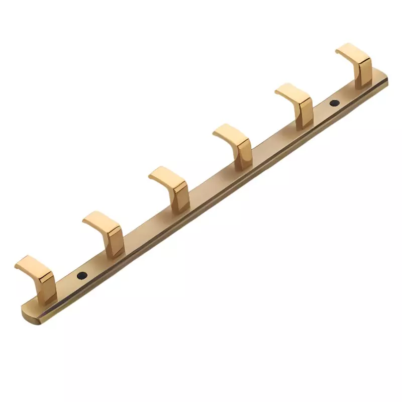 Altitude Cloth Hook 6 Pin Sofy Series Metal Body Gold/AB Finish for Bathroom, Kitchen, Bed Room & More