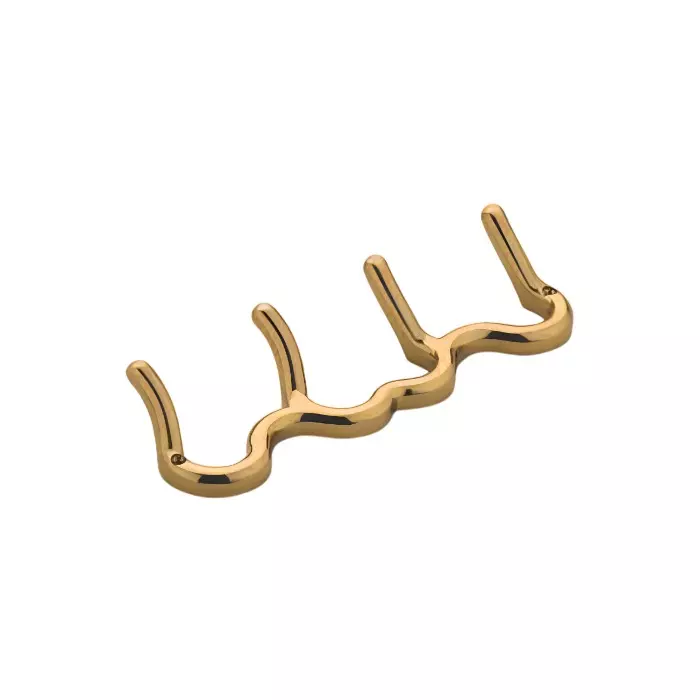 Altitude Cloth Hook 4 Pin Metal Body PVD Gold Finish for Sliding Doors, Wardrobes, Cabinets, 1435