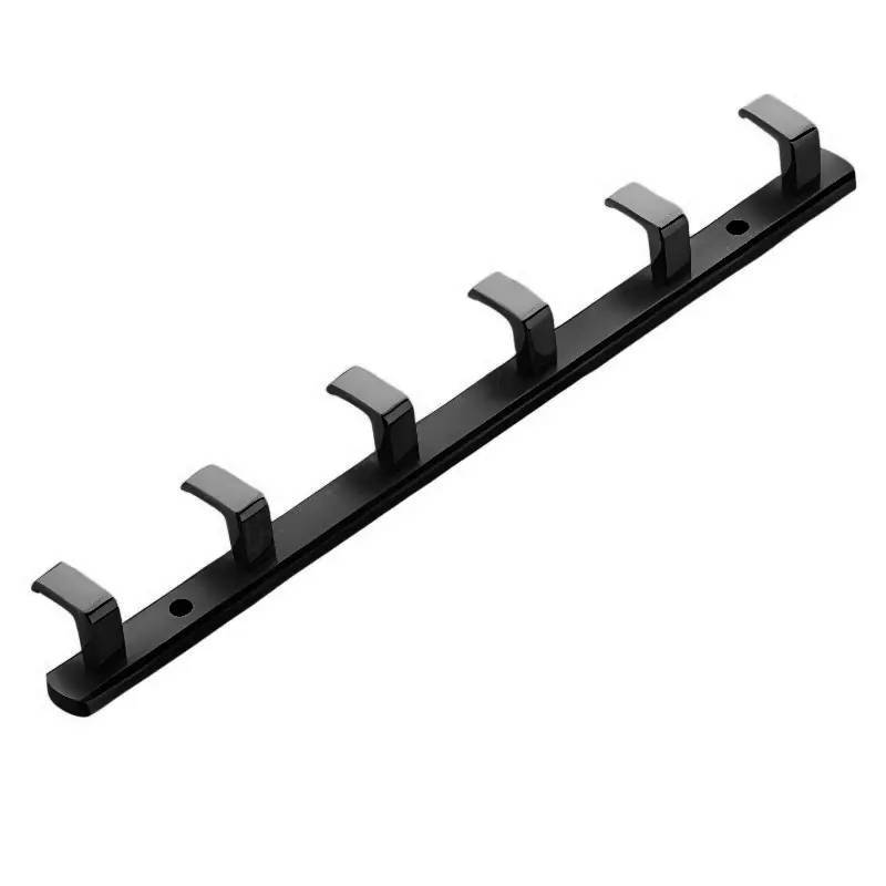 Altitude Cloth Hook 6 Pin Sofy Series Metal Body Black Finish for Bathroom, Kitchen, Bed Room & More