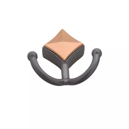 Altitude Cloth Hook Standard Size Metal Body PVD RG/Gray Finish for Sliding Doors, Wardrobes, Cabinets, 901