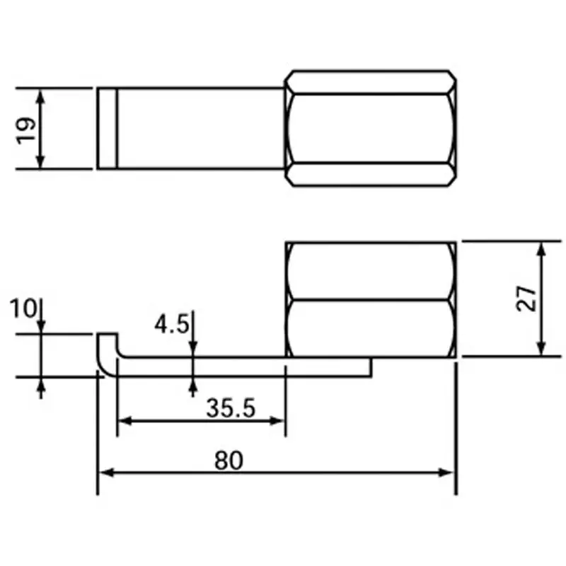 Ktc Drive Shaft Hook Sheet Metal 220 g Mass 80 mm Hook, AUD3-D1